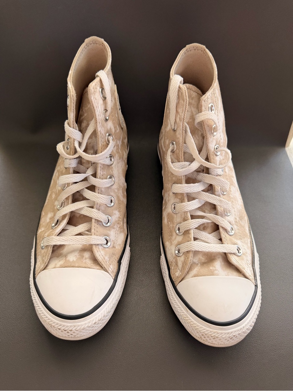Converse High-Top Sneakers in Beige and White